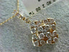 ESTATE LARGE 2.0CT ROUND DIAMOND 14K ROSE GOLD 3D SQUARE FLOWER FLOATING PENDANT