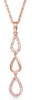 ESTATE .15CT DIAMOND 14KT ROSE GOLD 3D TRIPLE TEAR DROP FUN FLOATING PENDANT