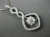 ANTIQUE .67CT ROUND DIAMOND 18KT WHITE GOLD INFINITY FLOATING PENDANT & CHAIN
