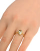 .20CT DIAMOND & AAA GREEN AMETHYST 18KT YELLOW GOLD PEAR SHAPE & ROUND HALO RING