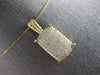 LARGE 1.79CT DIAMOND 14KT YELLOW GOLD CLASSIC RECTANGULAR PAVE FLOATING PENDANT