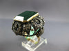 ANTIQUE LARGE 12CT MOCHA DIAMOND & AAA EMERALD 18K YELLOW GOLD & 925 SILVER RING