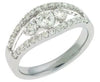ESTATE WIDE .81CT DIAMOND 14KT WHITE GOLD 3 STONE PAST PRESENT FUTURE LOVE RING