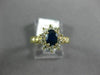ESTATE 1.02CT DIAMOND & SAPPHIRE 14K YELLOW GOLD FLOWER ENGAGEMENT RING #11000