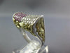 WIDE 1.13CT DIAMOND & AAA SAPPHIRE 18KT WHITE GOLD MULTI ROW FILIGREE BOW RING