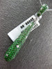 LARGE 11.46CT DIAMOND & AAA TSAVORITE 18K WHITE GOLD ELONGATED TEAR DROP PENDANT