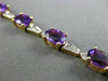 ESTATE LONG 10.65CT DIAMOND & AAA AMETHYST 14KT TWO TONE GOLD 3D TENNIS BRACELET