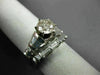 ESTATE LARGE 1.83CT ROUND & BAGUETTE DIAMOND PLATINUM 3D ENGAGEMENT RING SET