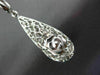 ANTIQUE 5.57CT DIAMOND 18KT WHITE GOLD 3 DIMENSIONAL FILIGREE HANGING EARRINGS