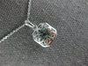 ESTATE 1.11CT DIAMOND & AAA EMERALD 18KT WHITE GOLD 3D ROUND & BAGUETTE PENDANT