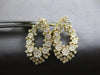 LARGE 3.55CT DIAMOND 14KT YELLOW GOLD 3D MULTI FLOWER FLEXIBLE HANGING EARRINGS