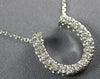 ESTATE LARGE .36CT DIAMOND 14KT WHITE GOLD HORSE SHOE LUCKY FUN PENDANT #26968