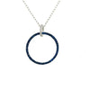 .54CT DIAMOND & AAA SAPPHIRE 18KT WIHTE GOLD 3D CIRCLE OF LIFE FLOATING PENDANT