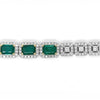 WIDE 11.32CT DIAMOND & AAA EMERALD 18KT 2 TONE GOLD OCTAGON CUFF TENNIS BRACELET