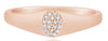 ESTATE .07CT DIAMOND 14K ROSE GOLD 3D ROUND CLASSIC CLUSTER OVAL UNISEX FUN RING