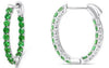 1.25CT AAA TSAVORITE 14KT WHITE GOLD 3D INSIDE OUT LUCIDA HOOP HANGING EARRINGS
