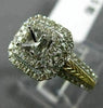 WIDE .66CT DIAMOND 14K TWO TONE GOLD 3D SEMI ETERNITY SEMI MOUNT ENGAGEMENT RING