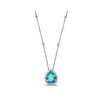 LARGE 17.49CT DIAMOND & AAA PARAIBA TOURMALINE 18KT WHITE GOLD CLASSIC NECKLACE