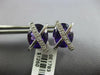 LARGE 11.45CT DIAMOND & AAA AMETHYST 14K WHITE GOLD OVAL & ROUND X STUD EARRINGS