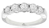 ESTATE .50CT DIAMOND 14KT WHITE GOLD 3D CLASSIC 5 STONE BEZEL ANNIVERSARY RING