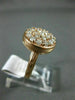 ESTATE WIDE 1.0CT ROUND DIAMOND 14K ROSE GOLD 3D CLASSIC FLOWER CLUSTER FUN RING