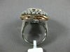 ESTATE LARGE 1.50CT DIAMOND 14KT WHITE & ROSE GOLD FLOWER FILIGREE COCKTAIL RING