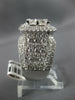 EXTRA LARGE 4.39CT DIAMOND 18KT WHITE GOLD 3D ROUND & PRINCESS ENGAGEMENT RING