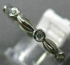 ESTATE .11CT DIAMOND 14KT WHITE GOLD ETOILE BEZEL LEAF ETERNITY ANNIVERSARY RING