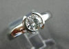 ESTATE WIDE .55CT DIAMOND 14K WHITE GOLD ROUND SEMI BEZEL ENGAGEMENT RING #18137