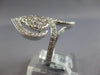 LARGE .83CT DIAMOND 14KT WHITE GOLD ROUND CLUSTER INVISIBLE HEART SHAPE FUN RING