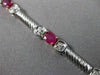 ANTIQUE WIDE 2.80CT DIAMOND & AAA RUBY 14KT TWO TONE GOLD TENNIS BRACELET #1456