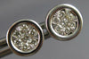 ESTATE .28CT DIAMOND 14KT WHITE GOLD ROUND INVISIBLE BEZEL CLUSTER STUD EARRINGS