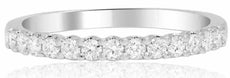ESTATE .31CT DIAMOND 14KT WHITE GOLD SEMI ETERNITY SHARE PRONG ANNIVERSARY RING