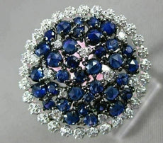 ESTATE EXTRA LARGE .56CT DIAMOND & MULTI GEM 14KT WHITE GOLD 3D MULTI SHAPE RING