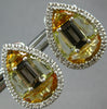 8.22CT DIAMOND & MULTI COLOR TOPAZ 14KT WHITE GOLD 3D TEAR DROP CLIP ON EARRINGS