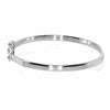 .62CT DIAMOND 18K WHITE GOLD ROUND & BAGUETTE DOUBLE SQUARE CUFF BANGLE BRACELET