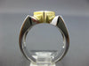 WIDE .87CT DIAMOND 14KT 2 TONE GOLD PRINCESS INVISIBLE SIDEWAY SQUARE MENS RING
