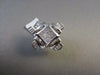 ESTATE LARGE SQUARE 3.01CT DIAMOND PRINCESS CUT 14KT WHITE GOLD CLIP EARRINGS