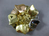 ANTIQUE 18KT WHITE YELLOW & ROSE GOLD FLOWER FILIGREE KOROVA PIN BROOCH #3067