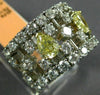 ESTATE LARGE 3.37CT WHITE & FANCY YELLOW DIAMOND 18KT TWO TONE GOLD 3D RING