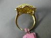 LARGE 3.44CT PINK & FANCY YELLOW DIAMOND 18K YELLOW GOLD MULTI SHAPE FLOWER RING