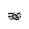 ESTATE LARGE 2.2CT DIAMOND & AAA SAPPHIRE 18KT WHITE GOLD ROUND & BAGUETTE RING