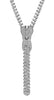 LARGE 12.82CT DIAMOND 18KT WHITE GOLD 3D MULTI ROW LARIAT ZIPPER TENNIS NECKLACE