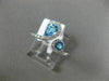 WIDE .81CT DIAMOND & AAA ROUND & PEAR SHAPE BLUE TOPAZ 14K WHITE GOLD SNAKE RING