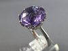 ESTATE EXTRA LARGE 10.49CT DIAMOND & AAA AMETHYST 14K WHITE GOLD ENGAGEMENT RING
