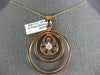 ESTATE LARGE .22CT DIAMOND 18KT ROSE GOLD 3D CIRCLE OF LIFE FLOWER FUN PENDANT