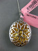 LARGE 2.71CT WHITE & FANCY YELLOW DIAMOND 18KT 2 TONE GOLD CLUSTER OVAL PENDANT