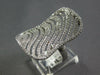 ESTATE EXTRA LARGE 1.94CT DIAMOND 14KT WHITE GOLD MULTI ROW RECTANGULAR FUN RING