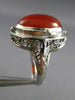 ANTIQUE 14KT WHITE GOLD HANDCRAFTED ORANGE BROWN AGATE OPEN FILIGREE RING #25394