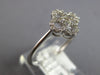 ESTATE SMALL .16CT DIAMOND 14K WHITE GOLD 3D FLOWER CLUSTER FRIENDSHIP LOVE RING